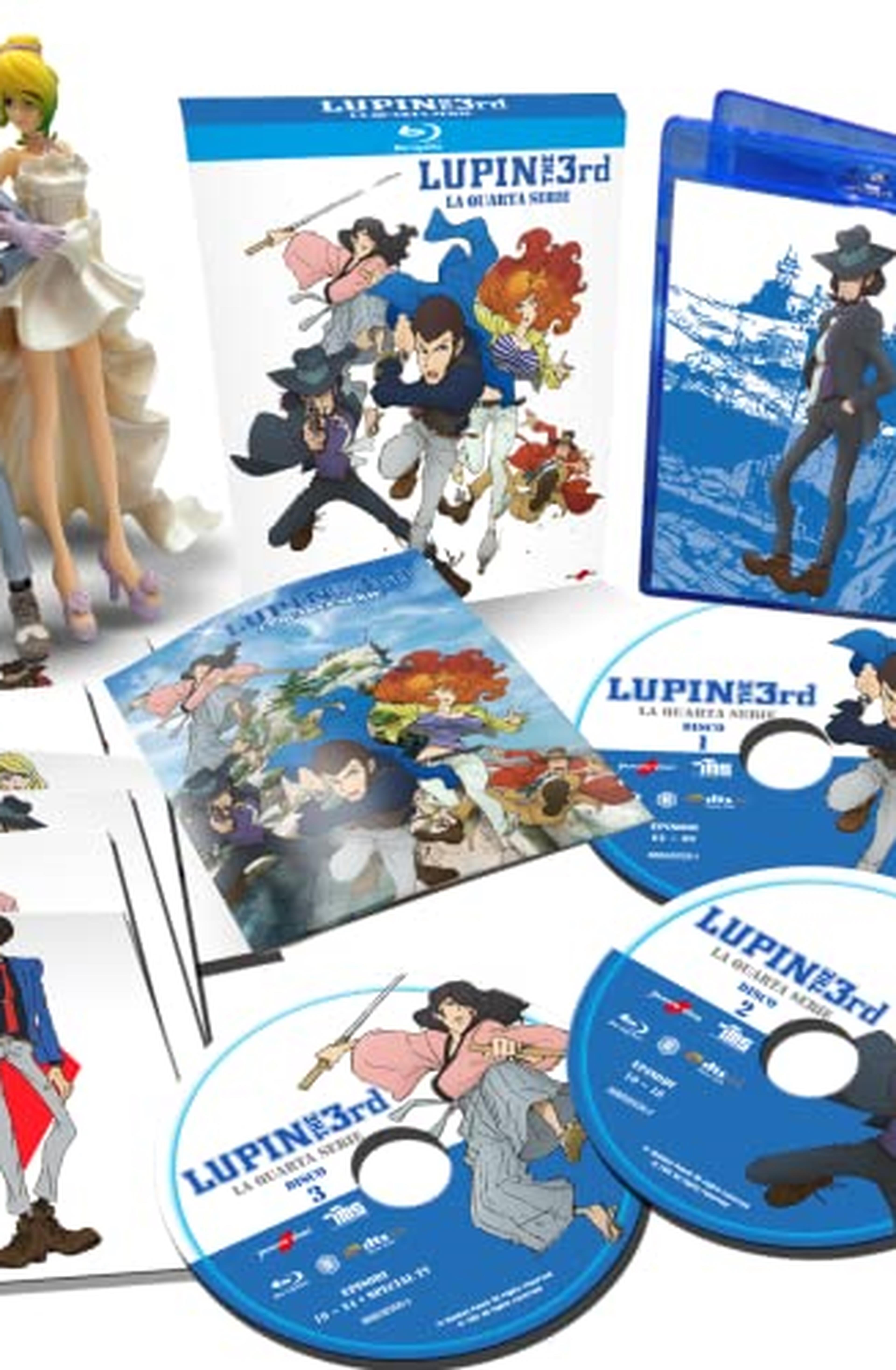 Lupin III - La Quarta Serie - Limited Ed. (3 Bd) + Action Figures Lupin & Rebecca
