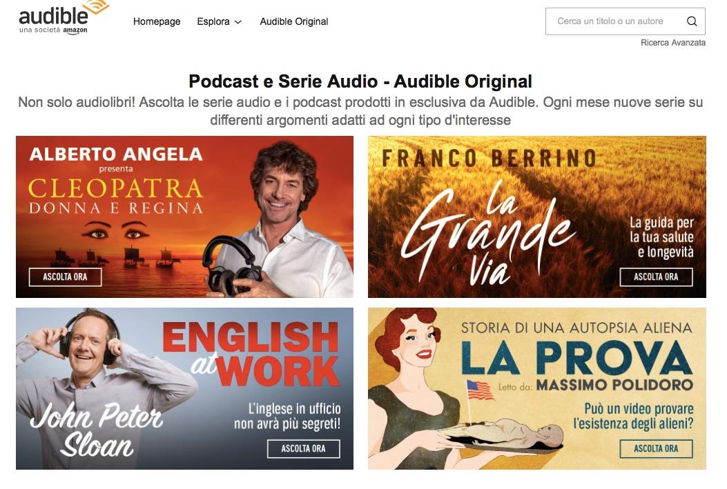 Audible: la sezione podcast