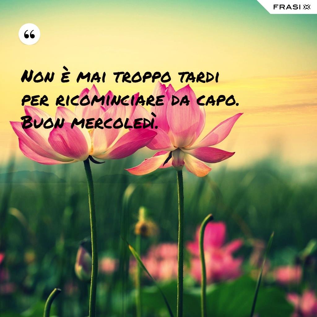 Non è mai troppo tardi per ricominciare da capo. Buon mercoledì.