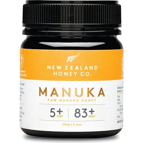 New Zealand Honey Co. Miele di Manuka MGO 83+ / UMF 5+ | Attivo e lordo | Prodotto in Nuova Zelanda | 250g