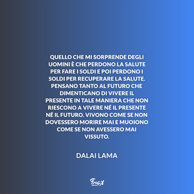 Immagine con frase sulla morte del Dalai Lama