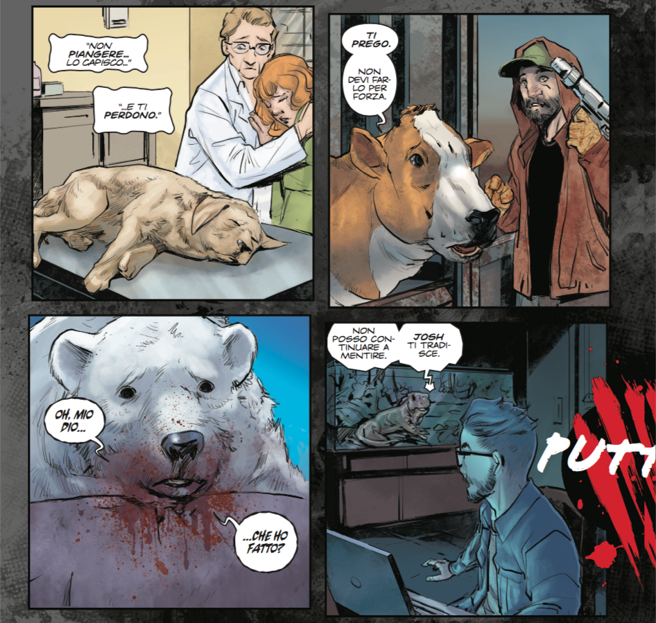 Tavola di Animosity #1 con gli animali che si risvegliano