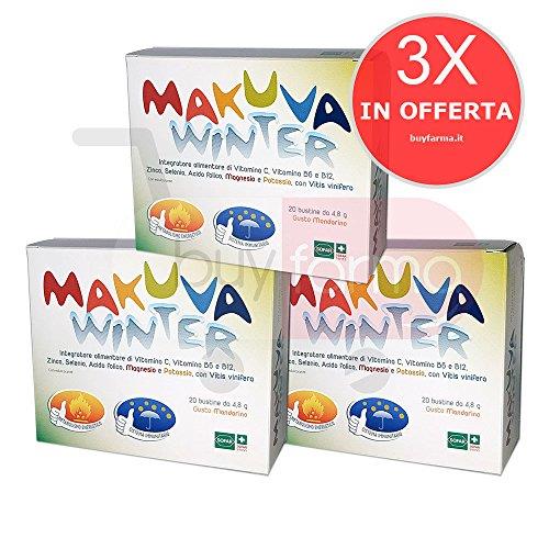 3X MAKUVA WINTER - Vitamine, Ferro, Sali Minerali e Vitis Vinifera - 60 BUSTINE