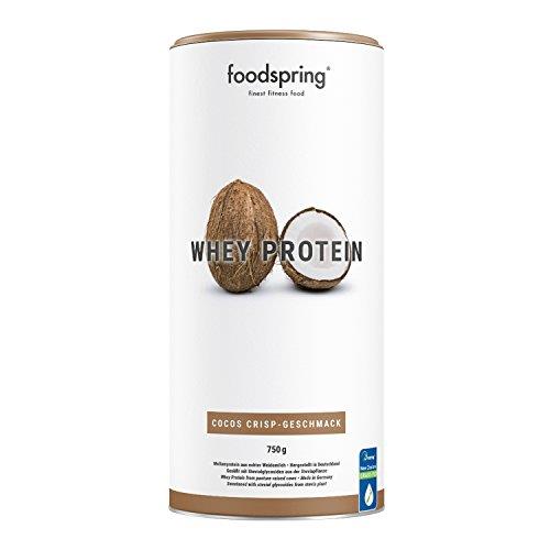 foodspring Proteine Whey, Cocco Croccante, 750g, Formula in polvere con un alto contenuto proteico per muscoli più forti, a base di latte di alta qualità di mucche allevate al pascolo