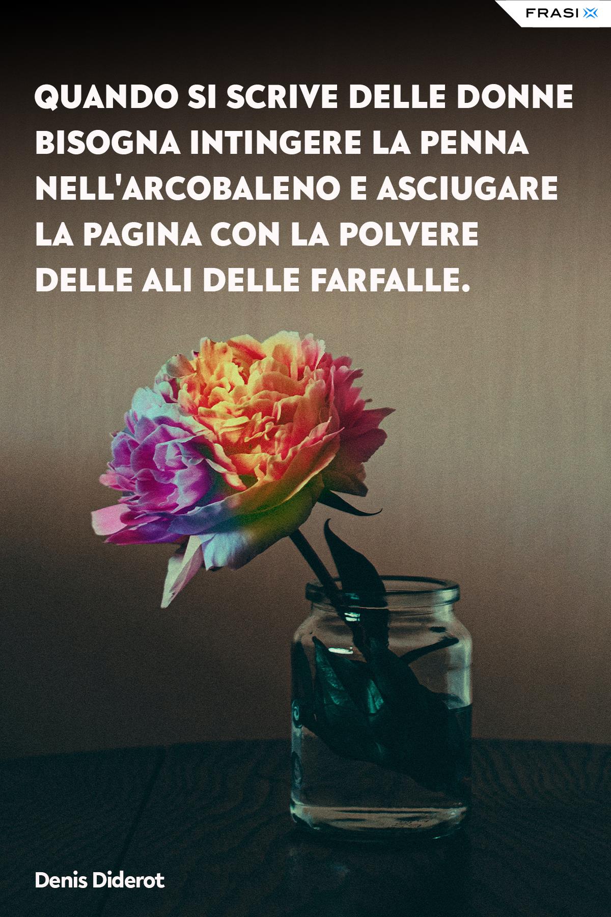 Immagine fiore arcobaleno con poesia Denis Diderot