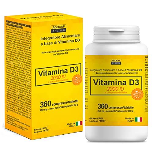 VITAMINA D3 ad alto dosaggio | vitamina d 2000 UI a compressa | 360 COMPRESSE, Fornitura 1 anno | VITAMINA D | FATTO IN ITALIA | Vitamina d | Integratori vitamina d, Agocap | Formula one a day