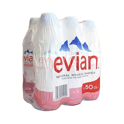 Evian - Natural Mineral Water - 6 x 500ml