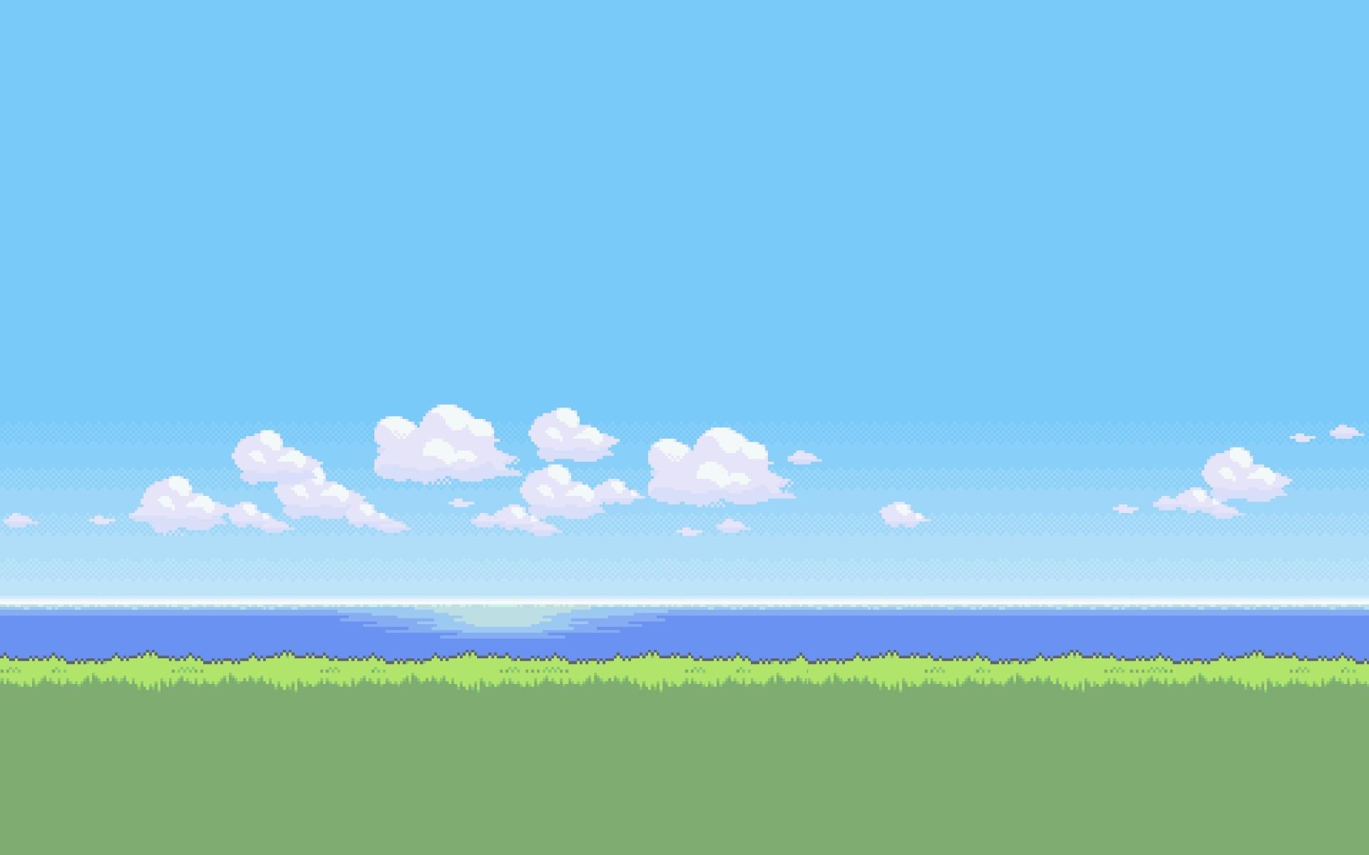 Un paesaggio in grafica 8-bit - Sfondi per PC, iPhone, Android e profilo WhatsApp da scaricare