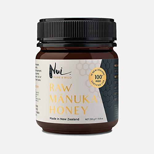 NUI Pure & Wild miele di manuka MGO 100+(UMF 6)/ dalla Nuova Zelanda / garantito genuino / Per una forte immunità / certificato / 250g