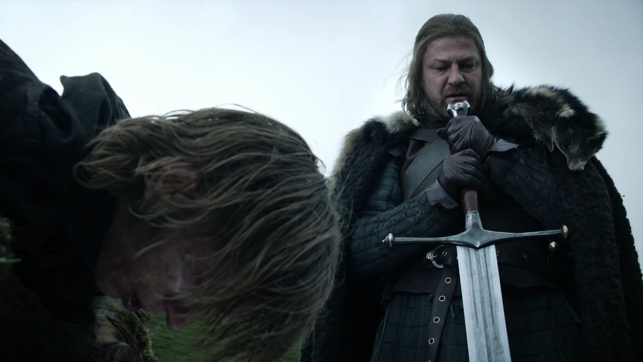 Eddard Stark in una scena della prima stagione