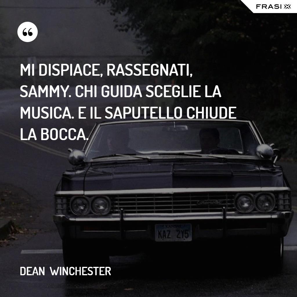 Immagine con citazione sulla musica per frasi supernatural dean