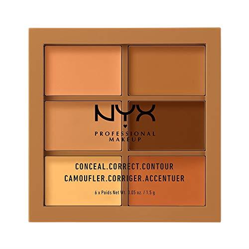 NYX Professional Makeup Palette Conceal, Correct, Contour Correttori, Texture Cremosa, Tonalità Deep
