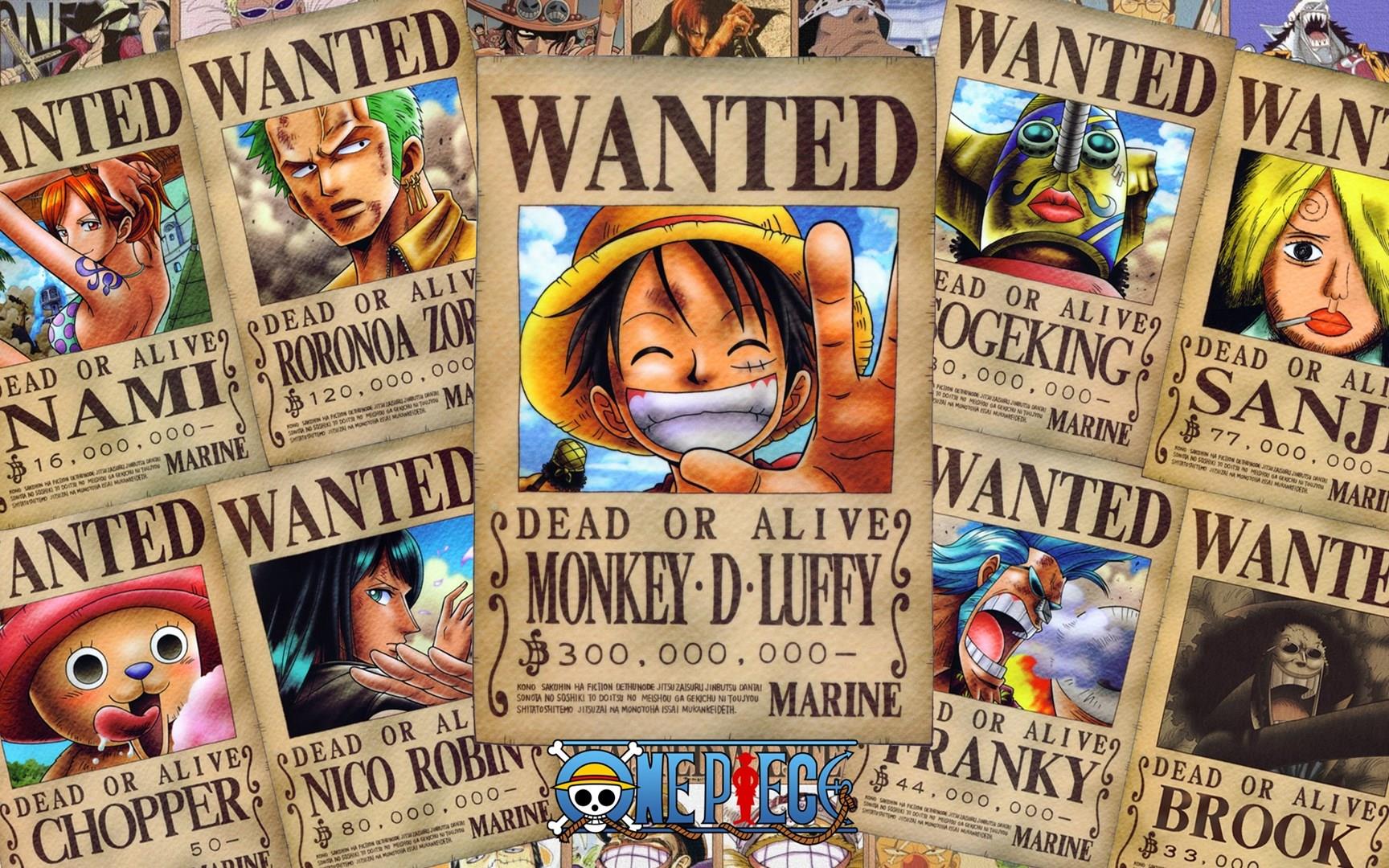 One Piece: le taglie dei pirati