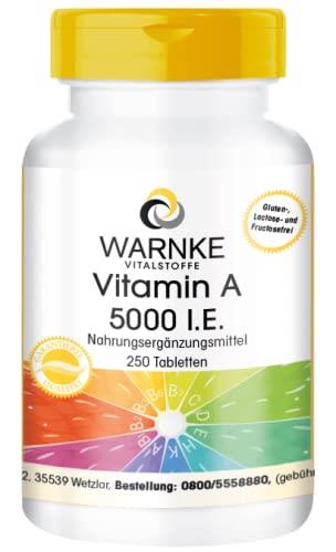Vitamina A pura 5000 U.I. - 250 Compresse - Vegan